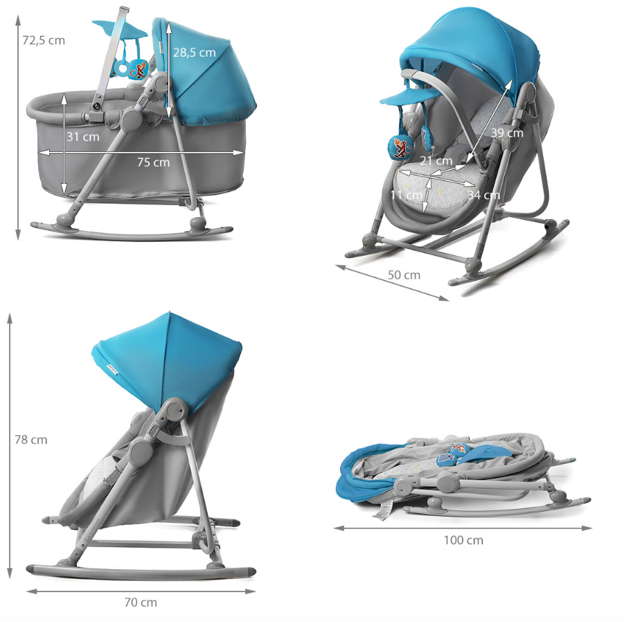 Unimo Bleu 5en1 Berceau Balancelle Transat Siege Fauteuil Bebe Pliable Cdiscount Puericulture Eveil Bebe
