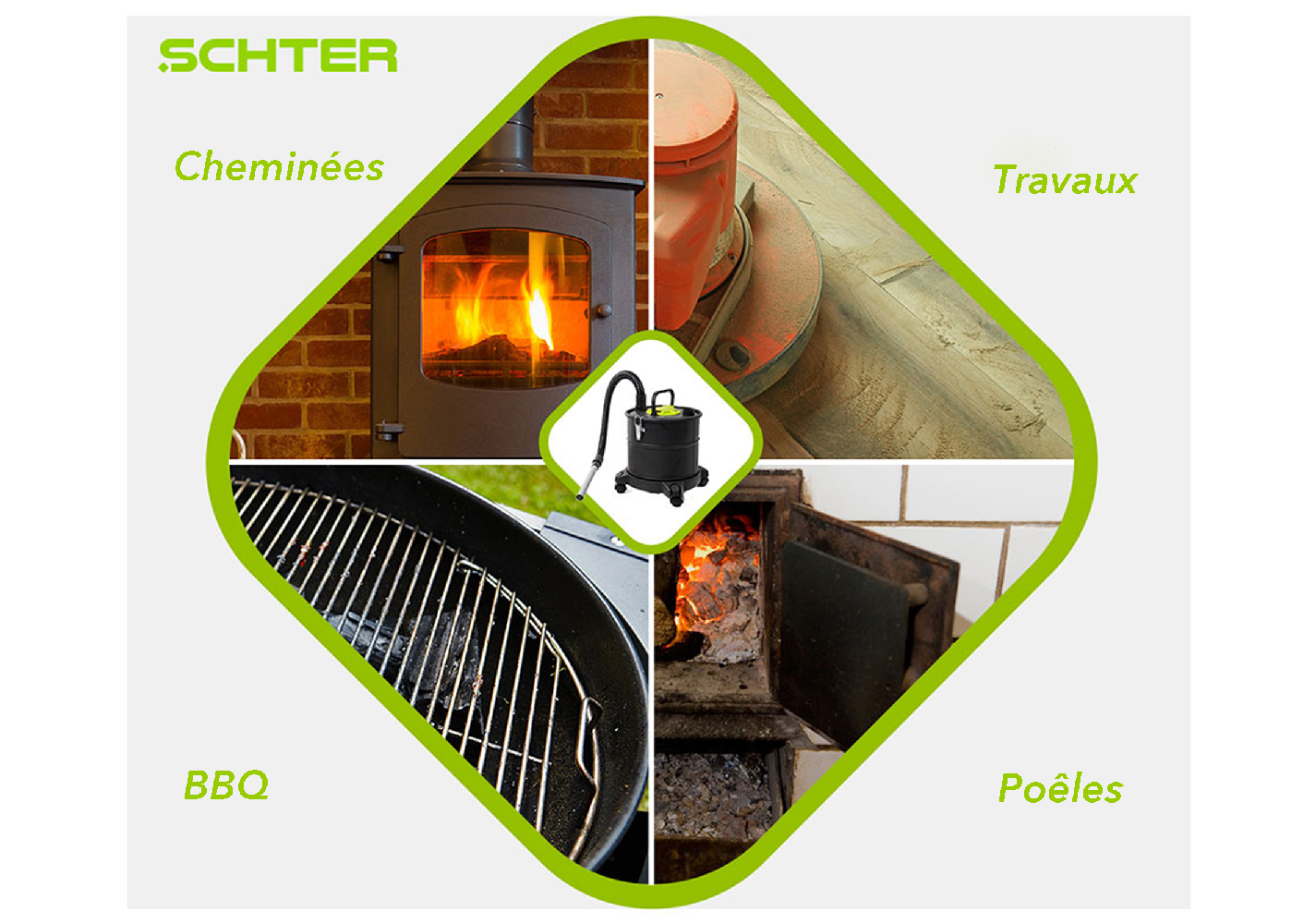aspirateur cendres poele